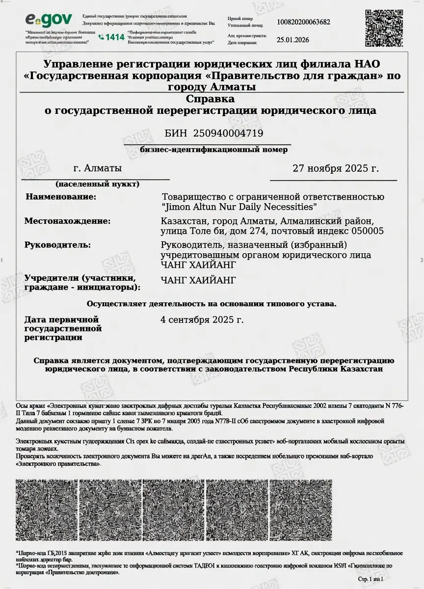 Государственная регистрация представительства (Казахстан)